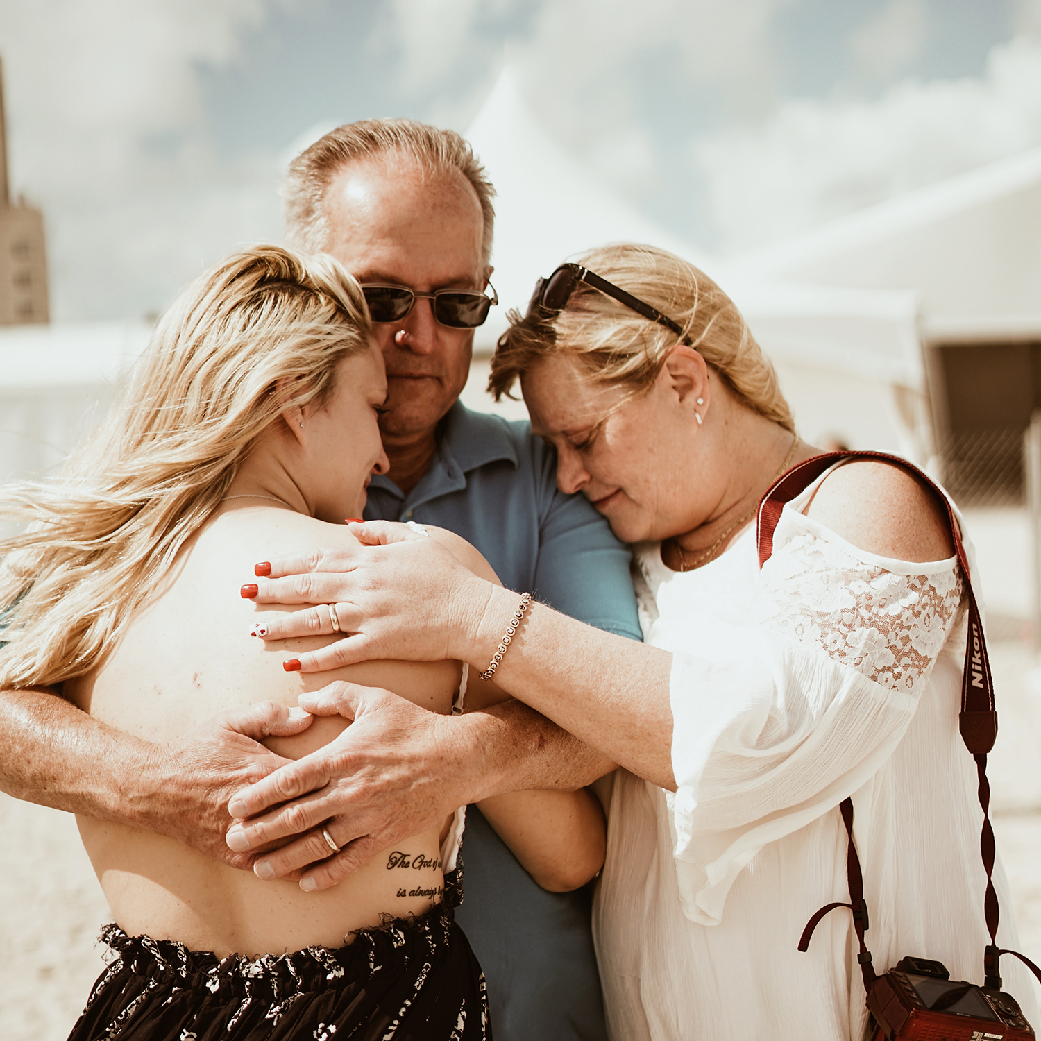 Family comforting each other